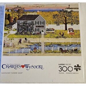 Charles Wysocki Nantucket Flower Shop 300 Piece Puzzle Buffalo Games Large...